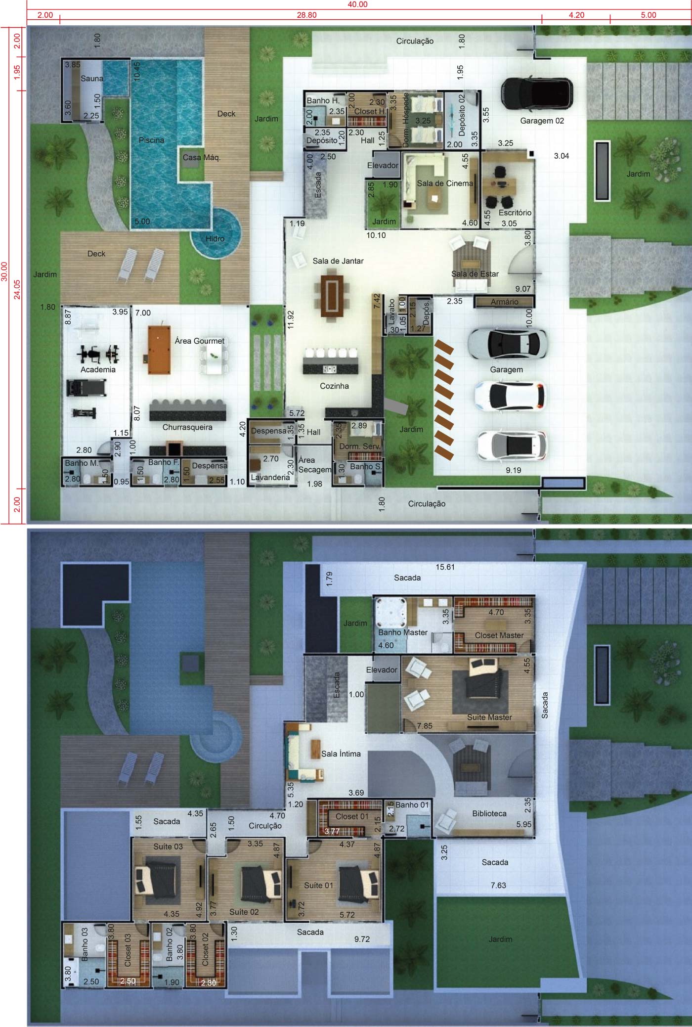 Proyecto de mansión contemporánea - Planos de Casas, Modelos de Casas e