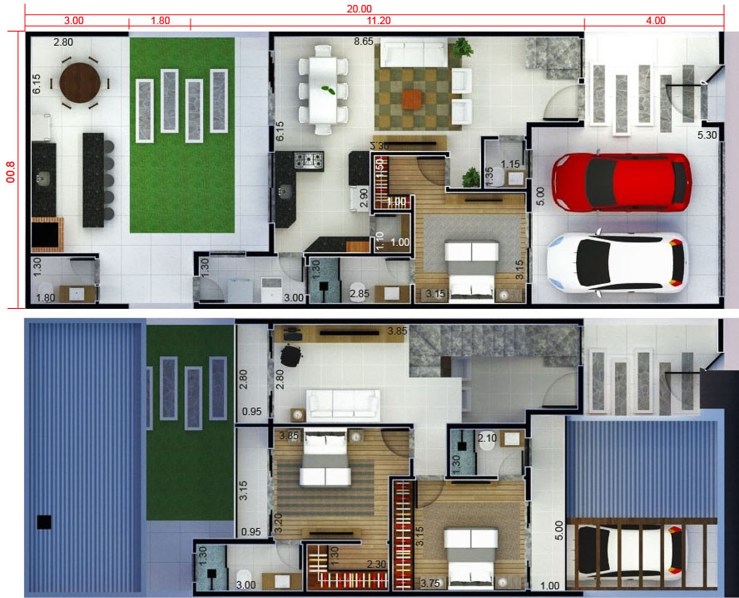 Plano de casa con edícula - Planos de Casas, Modelos de Casas e Mansiones e  Fachadas de Casas