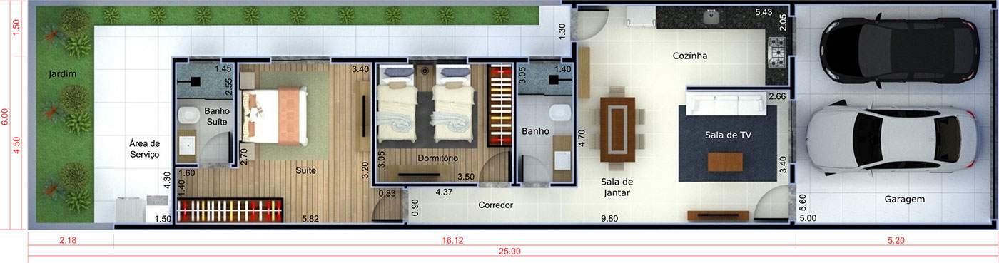 Plan de casa para inversión6x25