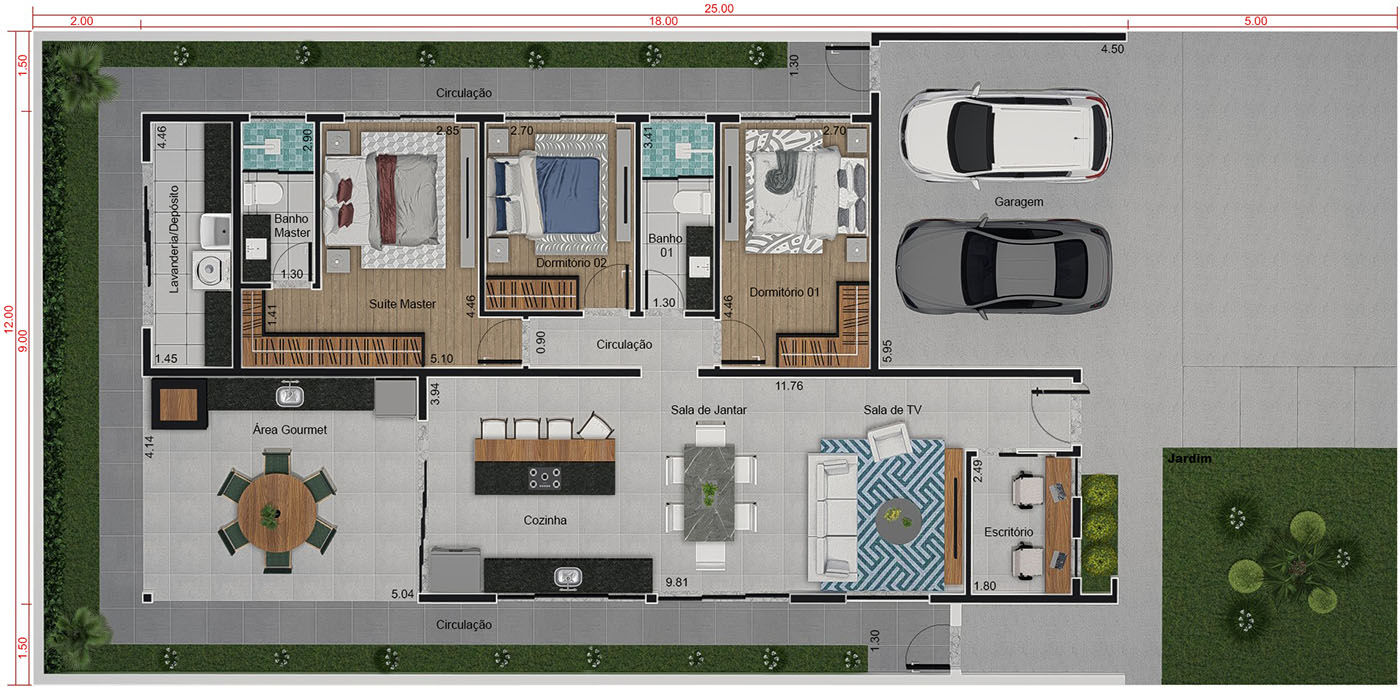 Diseño moderno con madera12x25