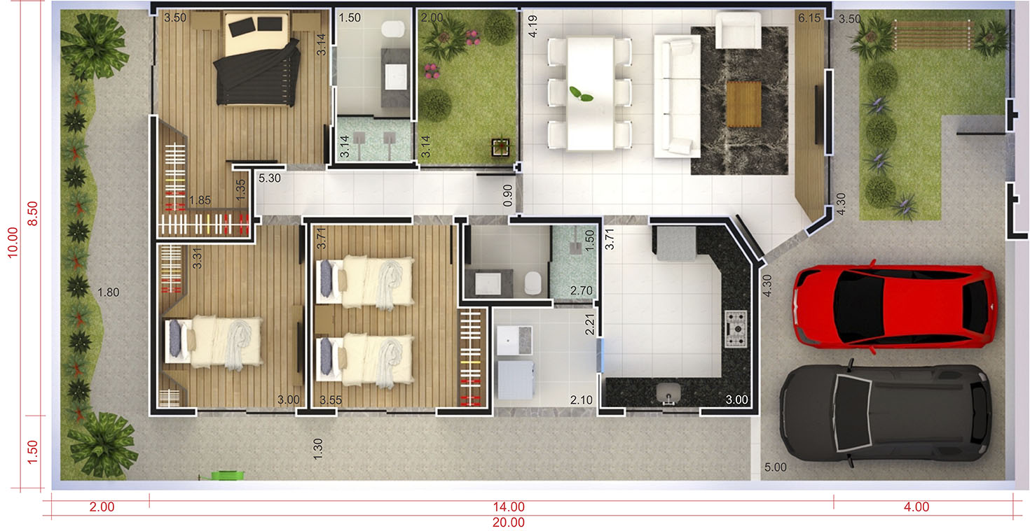 Casa con techos altos y zona de luz10x20